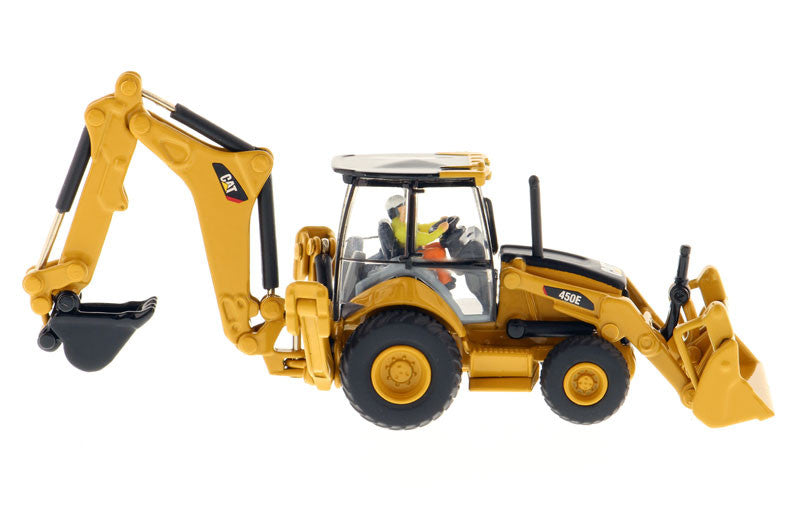 CAT Caterpillar 450E Backhoe Loader with Operator "High Line" Series 1/87 (HO) Scale Diecast Model by Diecast Masters by Diecast Masters