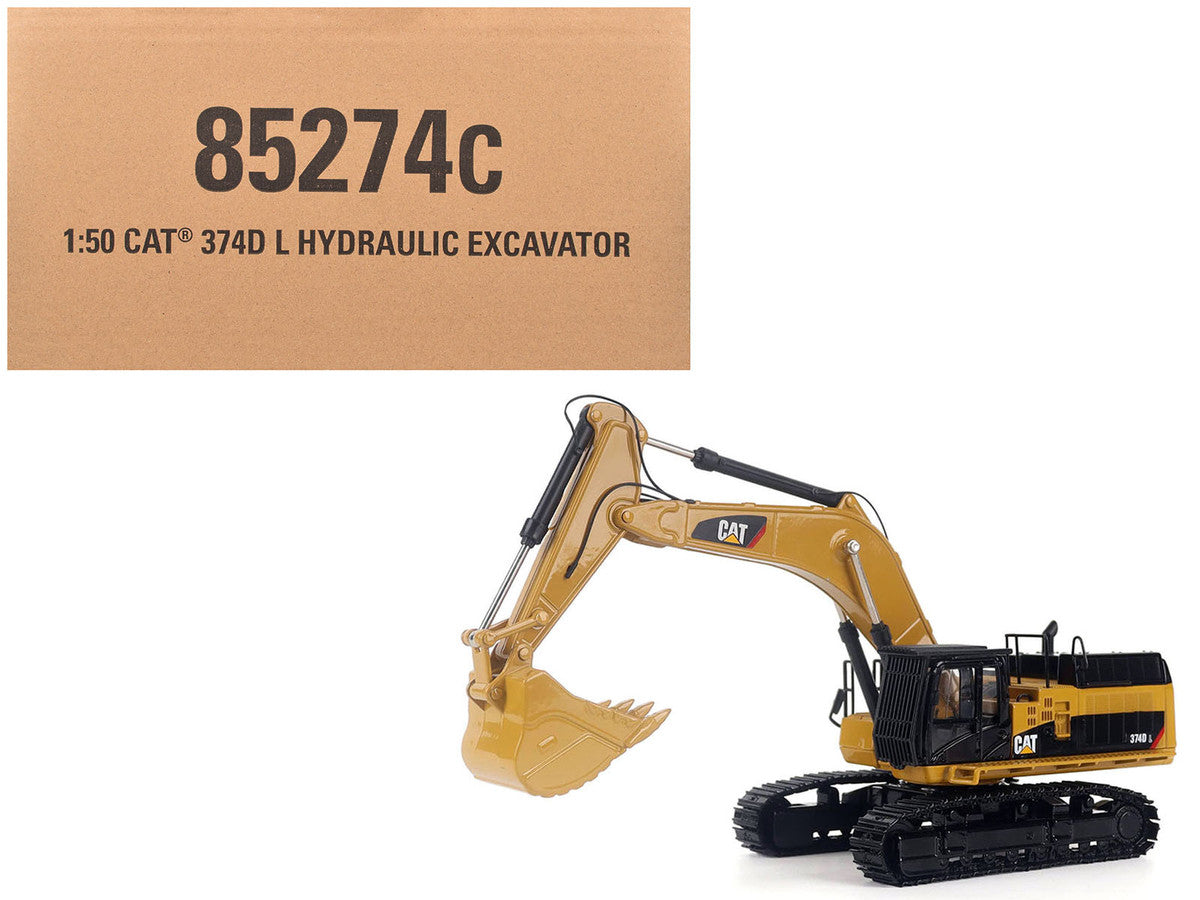 CAT Caterpillar 374D L Hydraulic Excavator Yellow "Core Classics" Series 1/50 Diecast Model by Diecast Masters-0