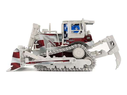 CAT Caterpillar D8T Track Type Tractor with Single Shank Ripper "Brent Scarbrough & Co." Patriotic Livery "High Line" Series 1/50 Diecast Model by Diecast Masters by Diecast Masters