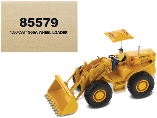 CAT Caterpillar 966A Wheel Loader Yellow with Operator "Vintage Series" 1/50 Diecast Model by Diecast Masters by Diecast Masters