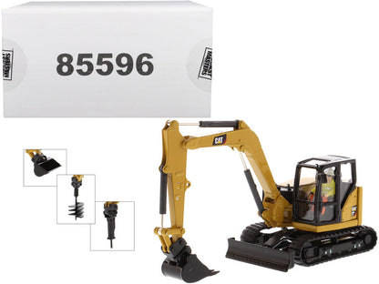 CAT Caterpillar 308 CR Next Generation Mini Hydraulic Excavator with Work Tools and Operator "High Line" Series 1/50 Diecast Model by Diecast Masters by Diecast Masters