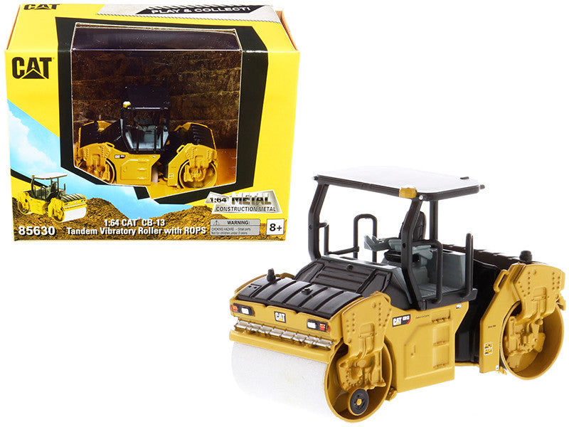 CAT Caterpillar CB-13 Tandem Vibratory Roller with ROPS "Play & Collect!" Series 1/64 Diecast Model by Diecast Masters by Diecast Masters