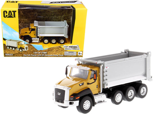 CAT Caterpillar CT660 Day Cab Tractor with OX Stampede Dump Truck "Play & Collect!" Series 1/64 Diecast Model by Diecast Masters by Diecast Masters