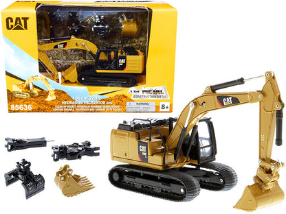 CAT Caterpillar 320F L Hydraulic Tracked Excavator with 5 Work Tools "Play & Collect!" 1/64 Diecast Model by Diecast Masters by Diecast Masters