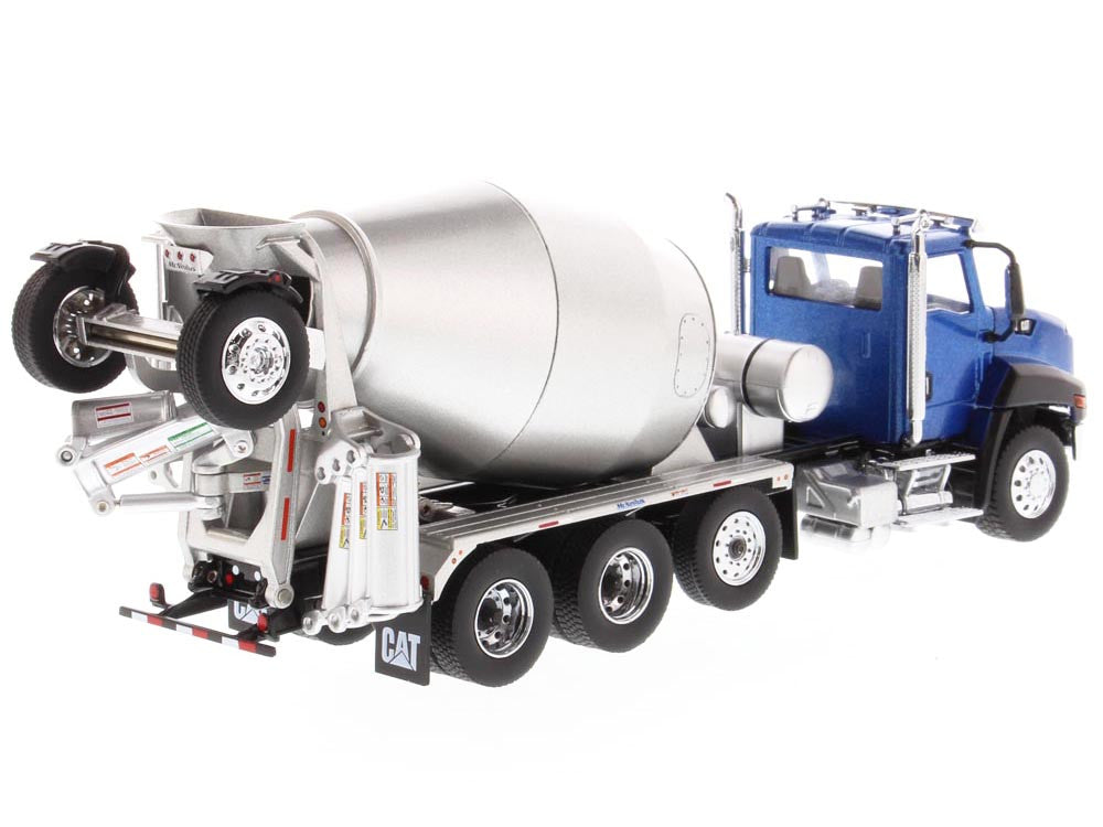 CAT Caterpillar CT660 Day Cab Tractor with McNeilus Concrete Mixer Truck Blue Metallic 1/50 Diecast Model by Diecast Masters by Diecast Masters