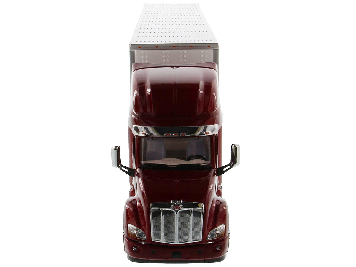 Peterbilt 579 UltraLoft Truck Tractor Red with "CAT Caterpillar" Mural Dry Van Trailer "Transport Series" 1/50 Diecast Model by Diecast Masters by Diecast Masters