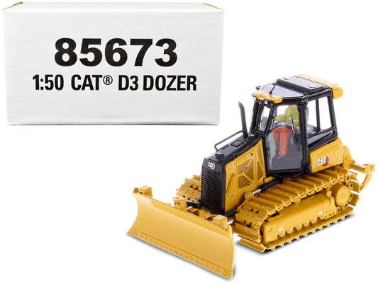 CAT Caterpillar D3 Track Type Dozer with Operator "High Line" Series 1/50 Diecast Model by Diecast Masters by Diecast Masters