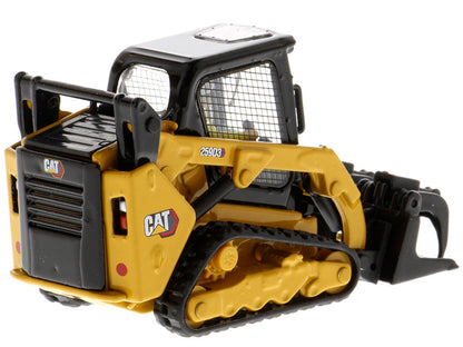 CAT Caterpillar 259D3 Compact Track Loader with Work Tools and Operator Yellow "High Line Series" 1/50 Diecast Model by Diecast Masters by Diecast Masters
