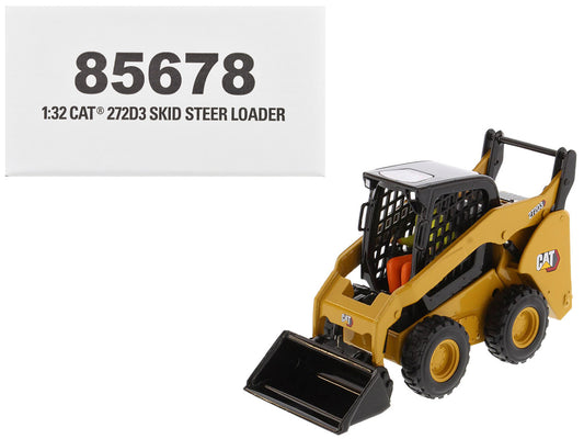 CAT Caterpillar 272D3 Skid Steer Loader with Operator Yellow "High Line" Series 1/32 Diecast Model by Diecast Masters by Diecast Masters