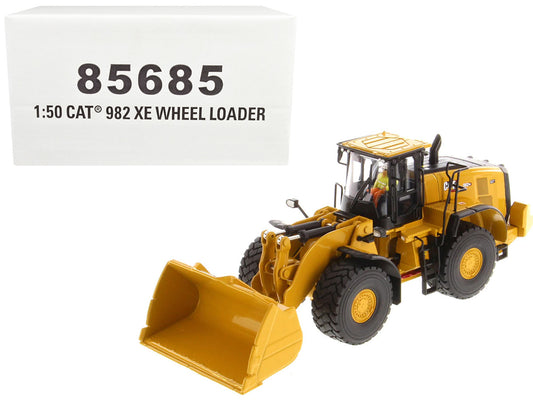 CAT Caterpillar 982 XE Wheel Loader Yellow with Operator "High Line Series" 1/50 Diecast Model by Diecast Masters by Diecast Masters