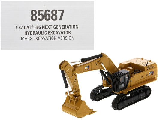 CAT Caterpillar 395 Next-Generation Hydraulic Excavator (Mass Excavation Version) Yellow "High Line Series" 1/87 (HO) Scale Diecast Model by Diecast Masters by Diecast Masters