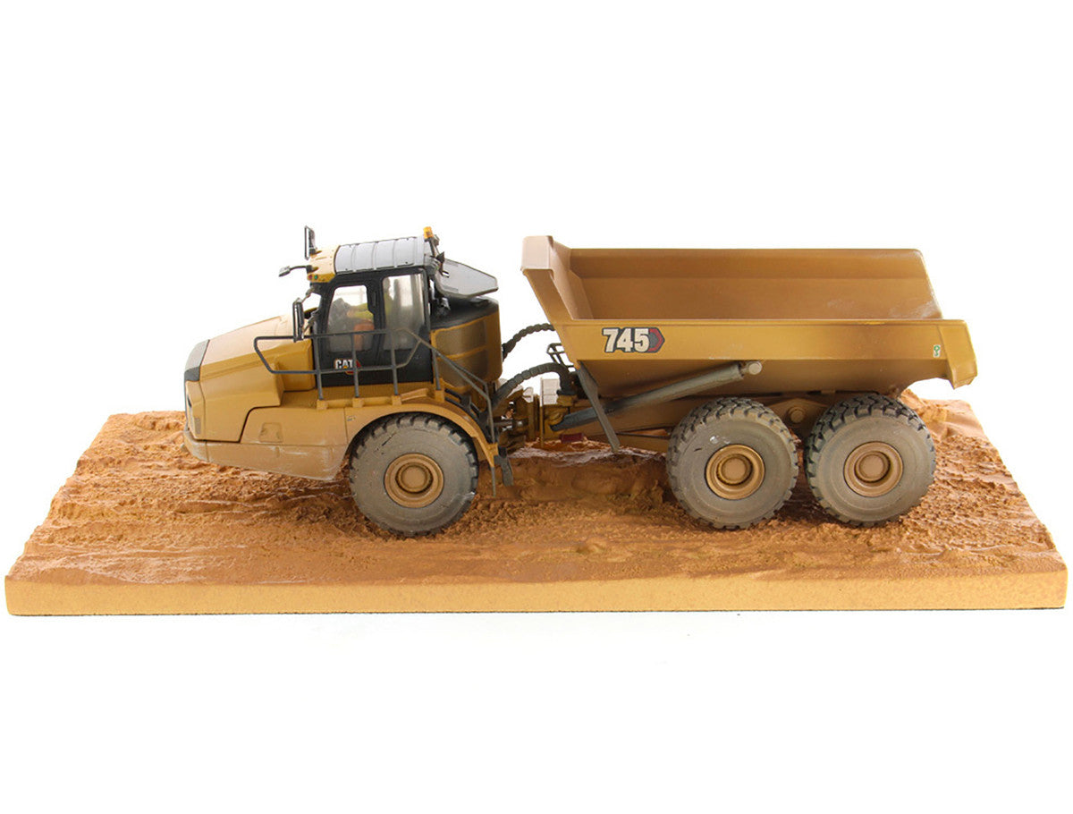 CAT Caterpillar 745 Articulated Truck with Operator (Dirty Version) "Weathered" Series 1/50 Diecast Model by Diecast Masters by Diecast Masters