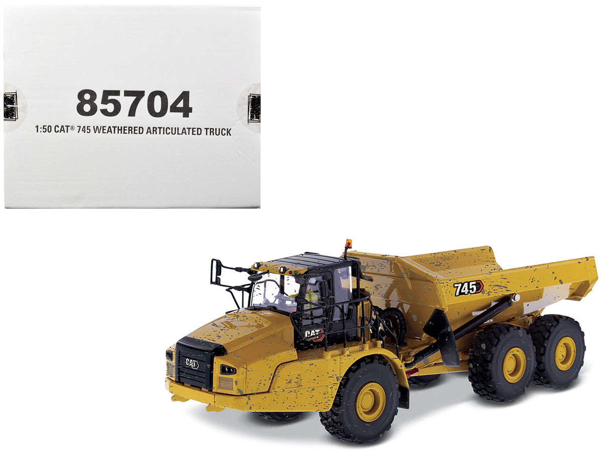 CAT Caterpillar 745 Articulated Truck with Operator (Dirty Version) "Weathered" Series 1/50 Diecast Model by Diecast Masters by Diecast Masters