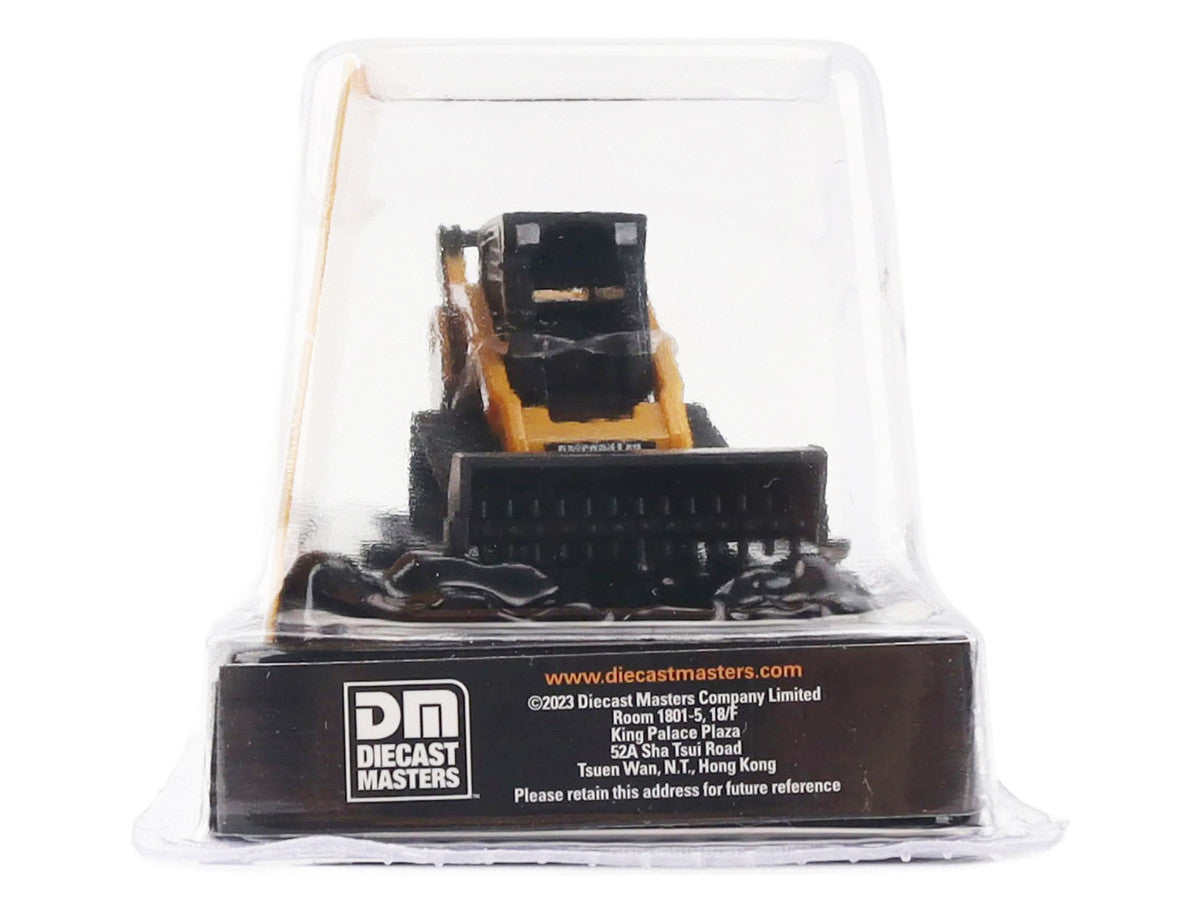 CAT Caterpillar 272C Compact Track Loader with Broom Yellow "Micro-Constructor" Series Diecast Model by Diecast Masters by Diecast Masters