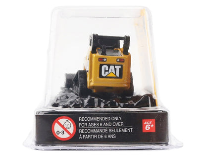 CAT Caterpillar 272C Compact Track Loader with Broom Yellow "Micro-Constructor" Series Diecast Model by Diecast Masters by Diecast Masters