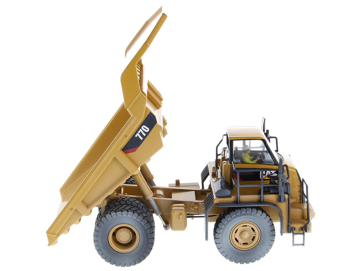 CAT Caterpillar 770 Off-Highway Truck Yellow (Weathered) with Operator "Weathered" Series 1/50 Diecast Model by Diecast Masters by Diecast Masters