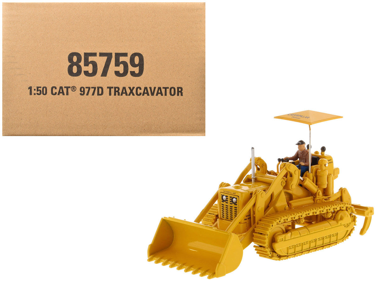 CAT Caterpillar 977D Traxcavator Yellow with Operator "Vintage Series" 1/50 Diecast Model by Diecast Masters by Diecast Masters