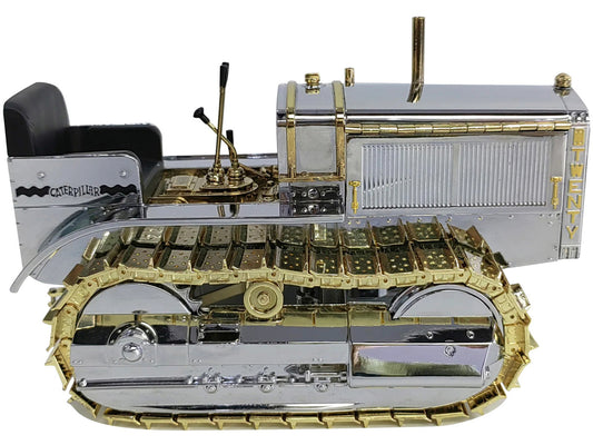CAT Caterpillar Twenty Tractor "100th Anniversary" Chrome and Gold "Centennial Series" 1/16 Diecast Model by Diecast Masters by Diecast Masters