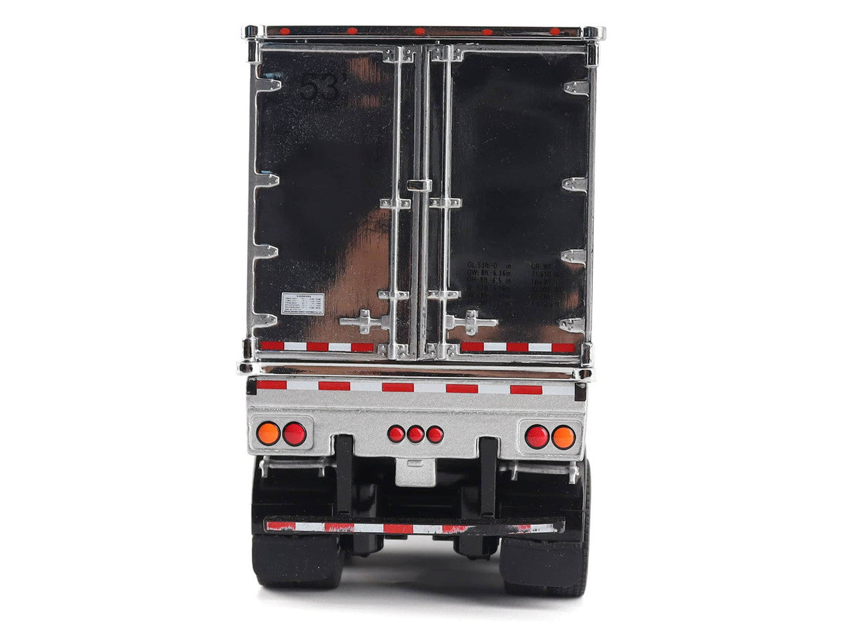 Peterbilt 579 UltraLoft Truck Tractor Black Metallic with "CAT Caterpillar" Mural Trailer "Transport Series" 1/50 Diecast Model by Diecast Masters by Diecast Masters