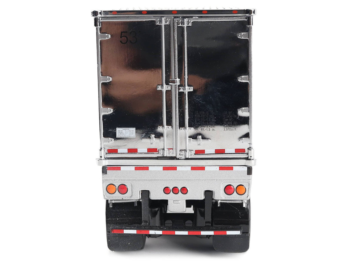 International Lonestar Truck with Sleeper Silver Metallic with "CAT Caterpillar" Mural Trailer "Transport Series" 1/50 Diecast Model by Diecast Masters by Diecast Masters