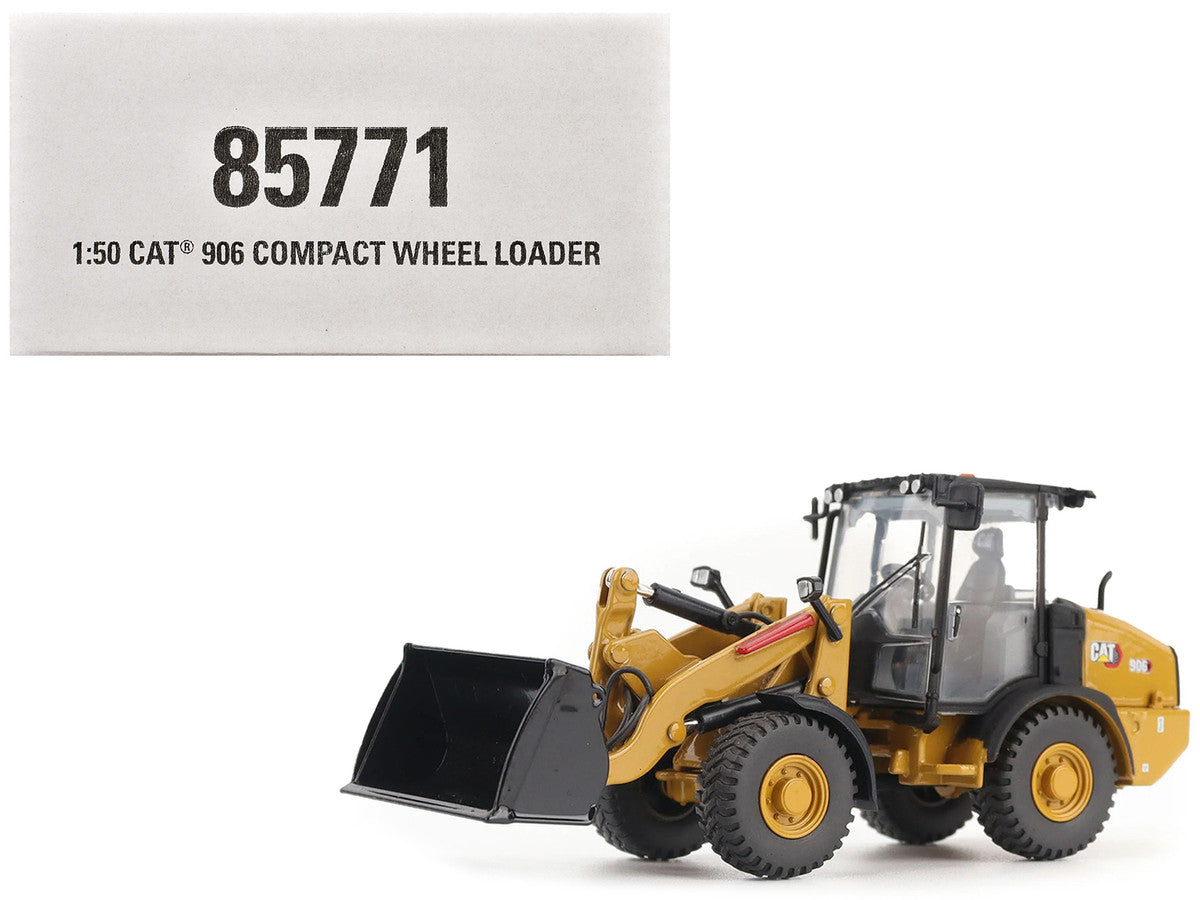 CAT Caterpillar 906 Compact Wheel Loader Yellow with Operator "High Line Series" 1/50 Diecast Model by Diecast Masters by Diecast Masters
