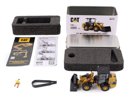 CAT Caterpillar 906 Electric Compact Wheel Loader Yellow with Operator "High Line Series" 1/50 Diecast Model by Diecast Masters by Diecast Masters