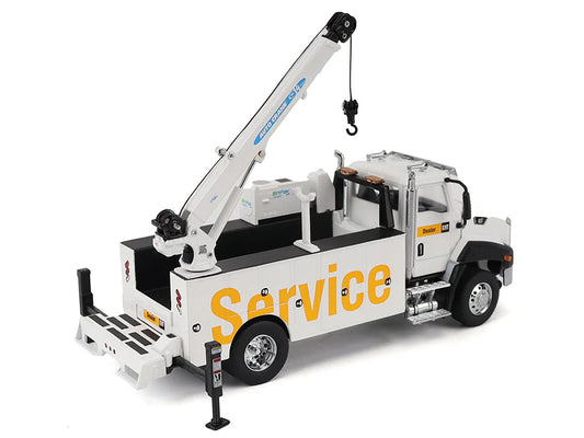 CAT Caterpillar CT660 Auto-Crane Titan 85 Truck with Miller EnPak White "Transport Series" 1/50 Diecast Model by Diecast Masters by Diecast Masters