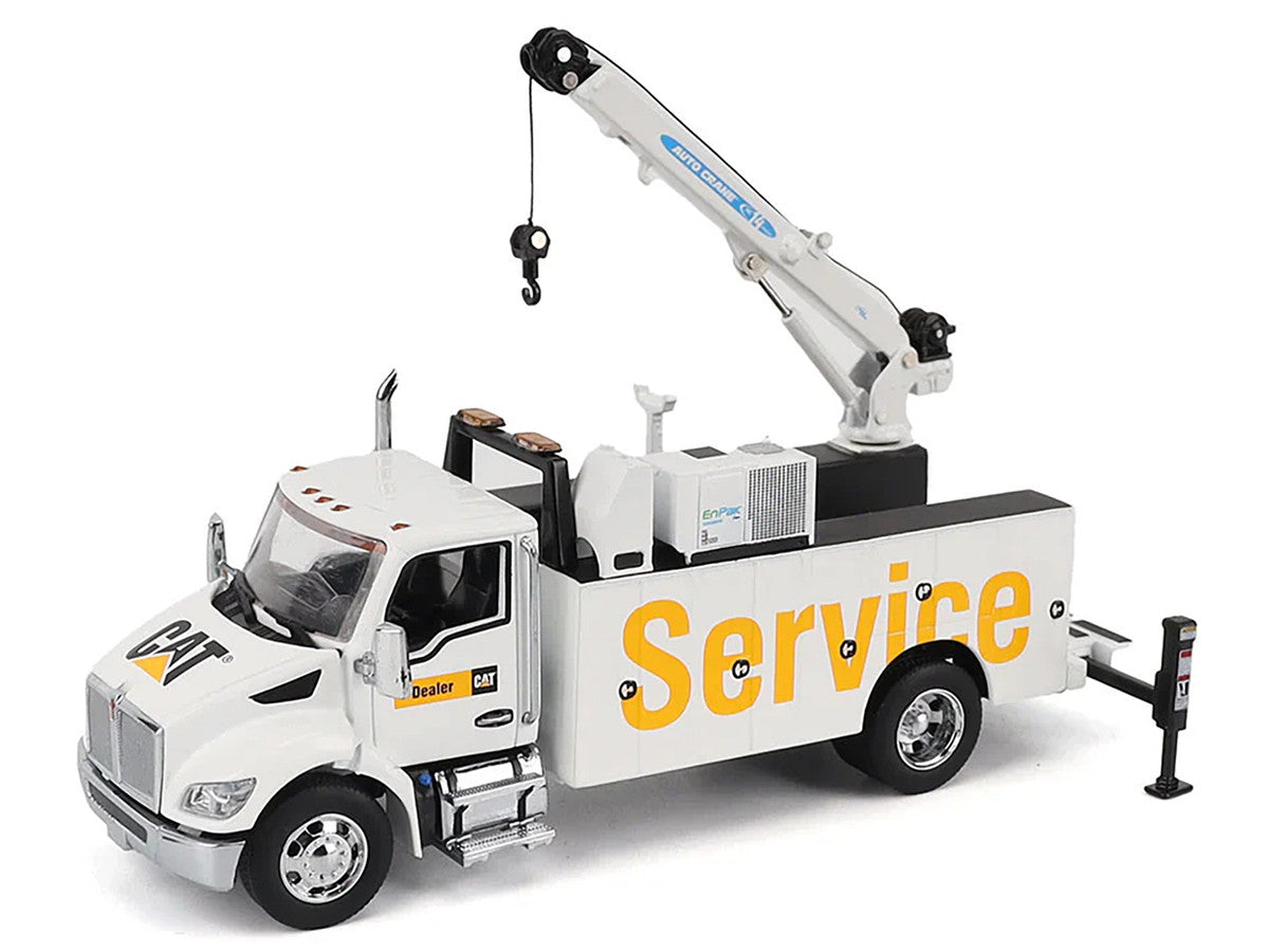 Kenworth T380 Auto-Crane Titan 85 Truck with Miller EnPak White "Transport Series" 1/50 Diecast Model by Diecast Masters by Diecast Masters