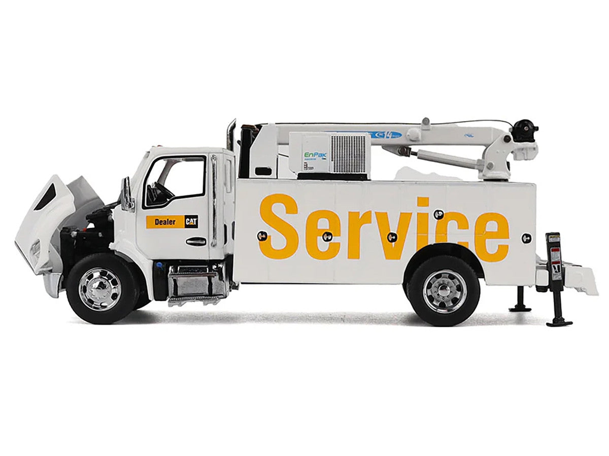 Kenworth T380 Auto-Crane Titan 85 Truck with Miller EnPak White "Transport Series" 1/50 Diecast Model by Diecast Masters by Diecast Masters