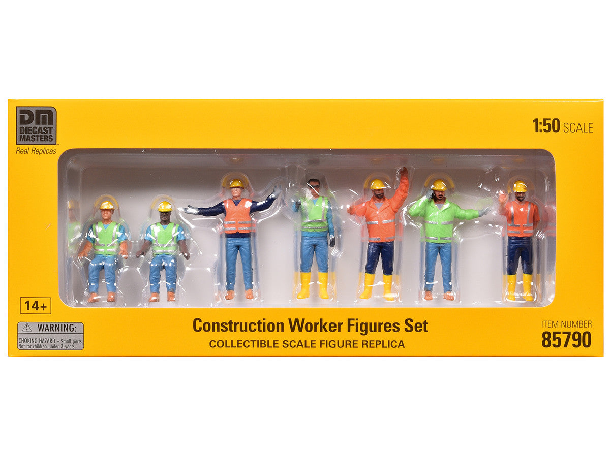 "Construction Workers" 7 Piece Figure Set for 1/50 Scale Models by Diecast Masters by Diecast Masters