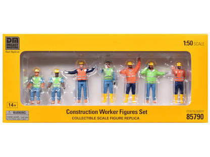 "Construction Workers" 7 Piece Figure Set for 1/50 Scale Models by Diecast Masters by Diecast Masters