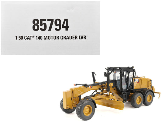 CAT Caterpillar 140 LVR Motor Grader Yellow with Black Top "High Line" Series 1/50 Diecast Model by Diecast Masters by Diecast Masters