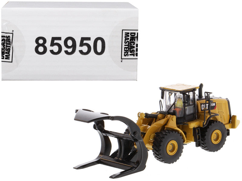 CAT Caterpillar 972M Wheel Loader with Log Fork and Operator "High Line" Series 1/87 (HO) Scale Diecast Model by Diecast Masters by Diecast Masters