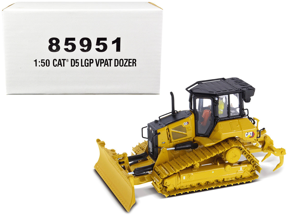 CAT Caterpillar D5 LGP VPAT Track Type Tractor Dozer Yellow with Operator "High Line" Series 1/50 Diecast Model by Diecast Masters by Diecast Masters