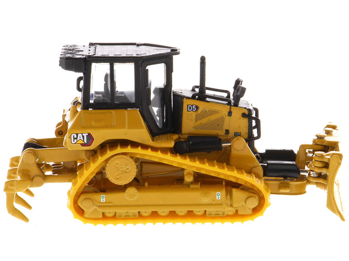 CAT Caterpillar D5 Track-Type Dozer Yellow with Fine Grading Undercarriage and Foldable Blade "High Line Series" 1/87 (HO) Scale Diecast Model by Diecast Masters by Diecast Masters