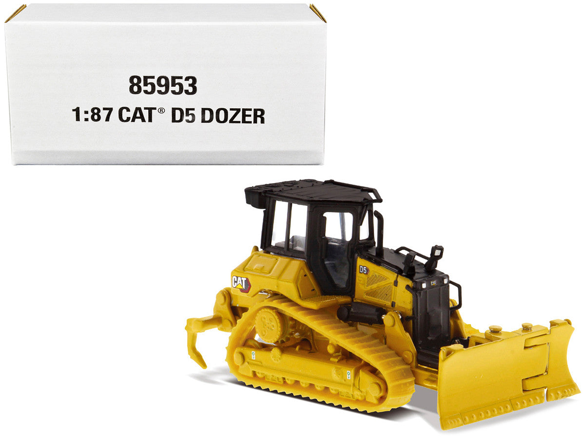 CAT Caterpillar D5 Track-Type Dozer Yellow with Fine Grading Undercarriage and Foldable Blade "High Line Series" 1/87 (HO) Scale Diecast Model by Diecast Masters by Diecast Masters