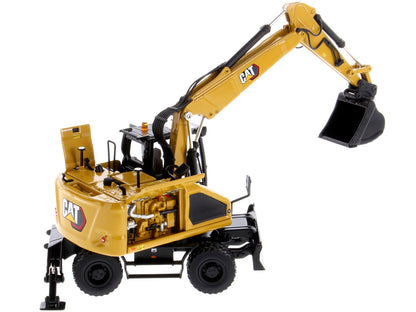 CAT Caterpillar M318 Wheeled Excavator Yellow with Operator "High Line" Series 1/50 Diecast Model by Diecast Masters by Diecast Masters