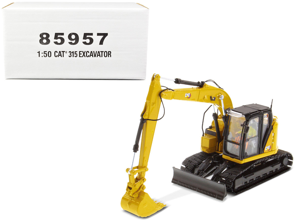 CAT Caterpillar 315 Track Type Hydraulic Excavator Yellow with Operator "High Line" Series 1/50 Diecast Model by Diecast Masters by Diecast Masters