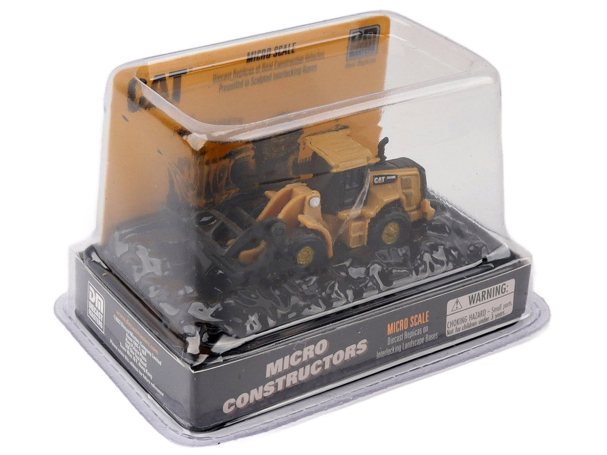 CAT Caterpillar 950M Wheel Loader (Log Fork Version) Yellow "Micro-Constructor" Series Diecast Model by Diecast Masters by Diecast Masters