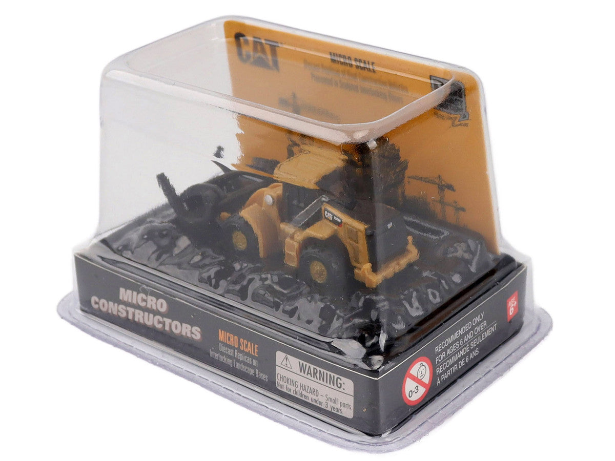 CAT Caterpillar 950M Wheel Loader (Log Fork Version) Yellow "Micro-Constructor" Series Diecast Model by Diecast Masters by Diecast Masters
