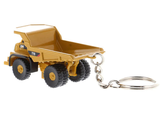 CAT Caterpillar 770 Off-Highway Truck Keychain Yellow Diecast Model by Diecast Masters by Diecast Masters