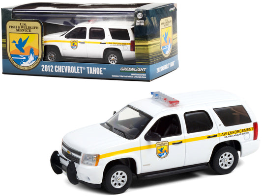 2012 Chevrolet Tahoe White with Yellow Stripes "U.S. Fish & Wildlife Service Law Enforcement" 1/43 Diecast Model Car by Greenlight by Greenlight