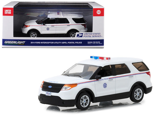 2014 Ford Interceptor Utility Postal Police "United States Postal Service" (USPS) White 1/43 Diecast Model Car by Greenlight by Greenlight