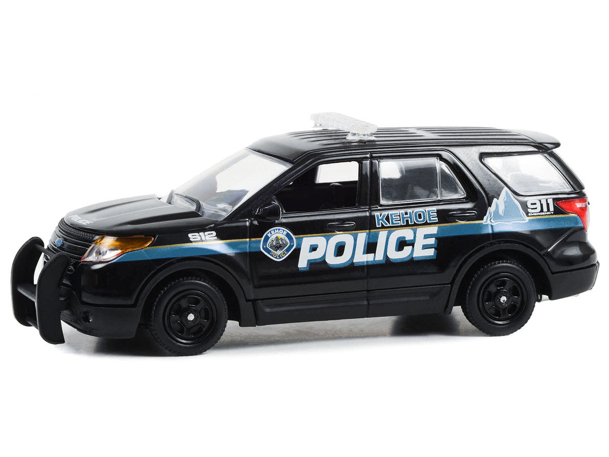 2013 Ford Police Interceptor Utility "Kehoe Police Department Kehoe Colorado" Black with White Stripes "Cold Pursuit" (2019) Movie 1/43 Diecast Model Car by Greenlight by Greenlight