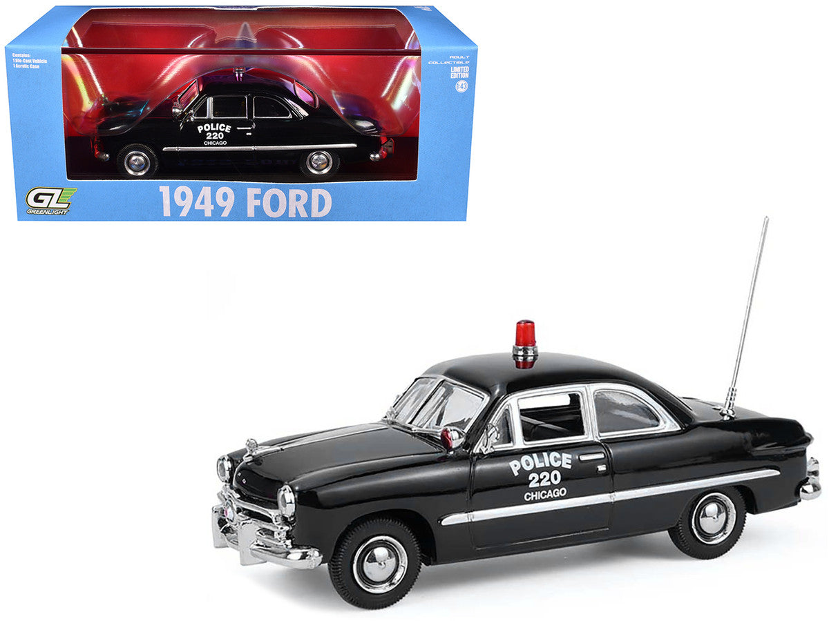 1949 Ford Custom Police Car "Chicago Police Department" Black 1/64 Diecast Model Car by Greenlight by Greenlight