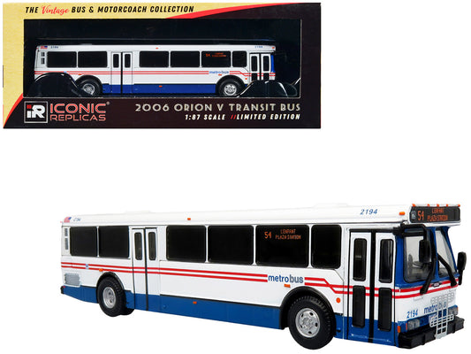 2006 Orion V Transit Bus WMATA Washington "54 L'Enfant Plaza Station" Limited Edition "The Vintage Bus and Motorcoach Collection" 1/87 (HO) Diecast Model by Iconic Replicas by Iconic Replicas