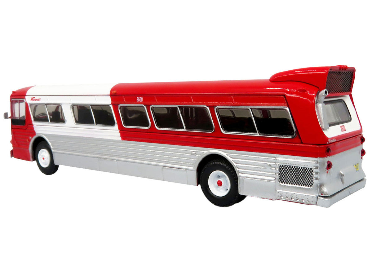 Flxible 53102 New Look Transit Bus "Pittsburgh Area Transit" Red and White "Vintage Bus & Motorcoach Collection" Limited Edition 1/87 (HO) Diecast Model by Iconic Replicas by Iconic Replicas