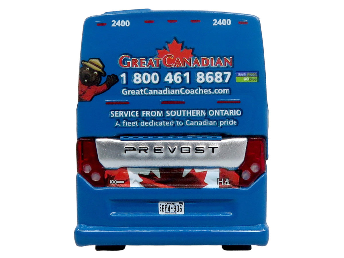 Prevost H3-45 Coach Bus "Great Canadian Coaches" Blue with Graphics Limited Edition 1/87 (HO) Diecast Model by Iconic Replicas by Iconic Replicas
