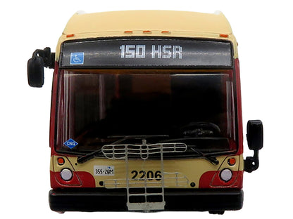 Nova Bus LFS HEV Transit Bus "Hamilton Street Railway 150th Anniversary" Cream and Red "The Bus & Motorcoach Collection" Limited Edition to 504 pieces Worldwide 1/87 (HO) Diecast Model by Iconic Replicas by Iconic Replicas
