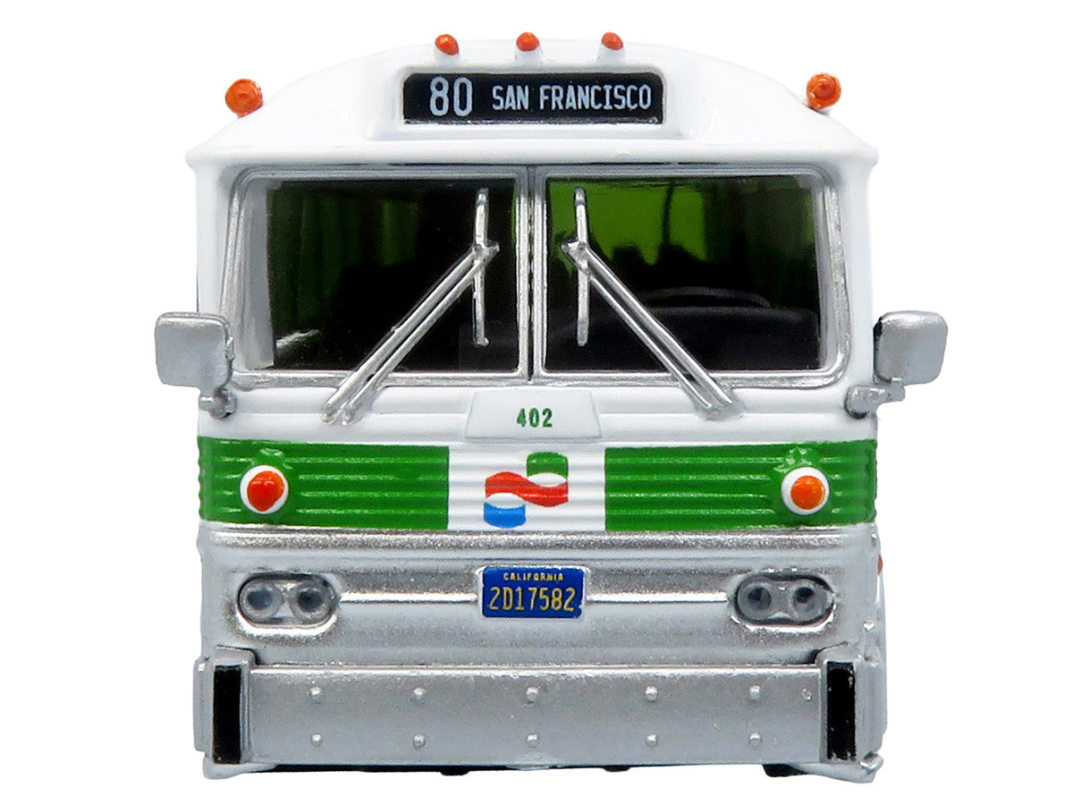 1964 MCI MC-5A Coach Bus "Golden Gate Transit" White with Green Stripes "Vintage Bus & Motorcoach Collection" Limited Edition to 504 pieces Worldwide 1/87 (HO) Diecast Model by Iconic Replicas by Iconic Replicas
